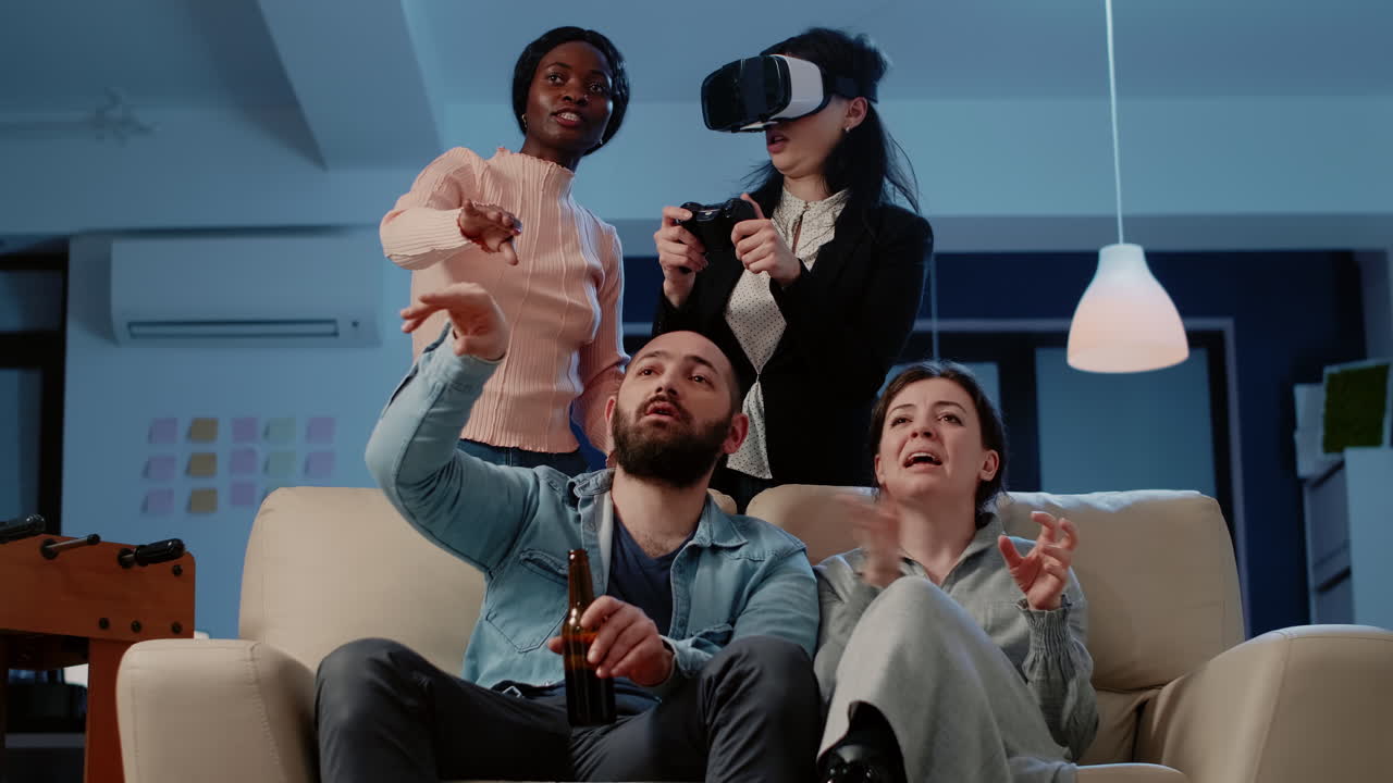 Blogger talking into microphone holding notepad with green screen