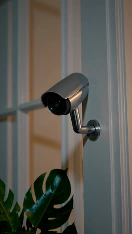 security camera on wall