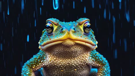 close-up of a colorful frog