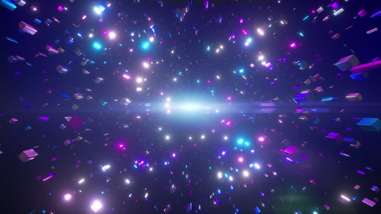 추상적인 다채로운 네온 터널