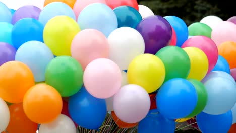 los globos de helio de color.