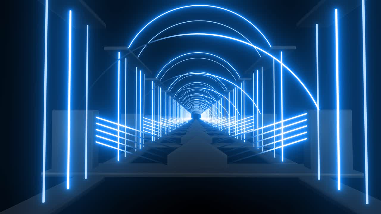 네온 블루 터널