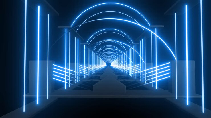 Neon Blå Tunnel
