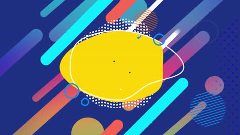 animation of shapes moving over purple background