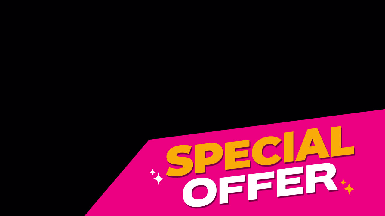 Graphique texte animé d'offre spéciale sur fond rose