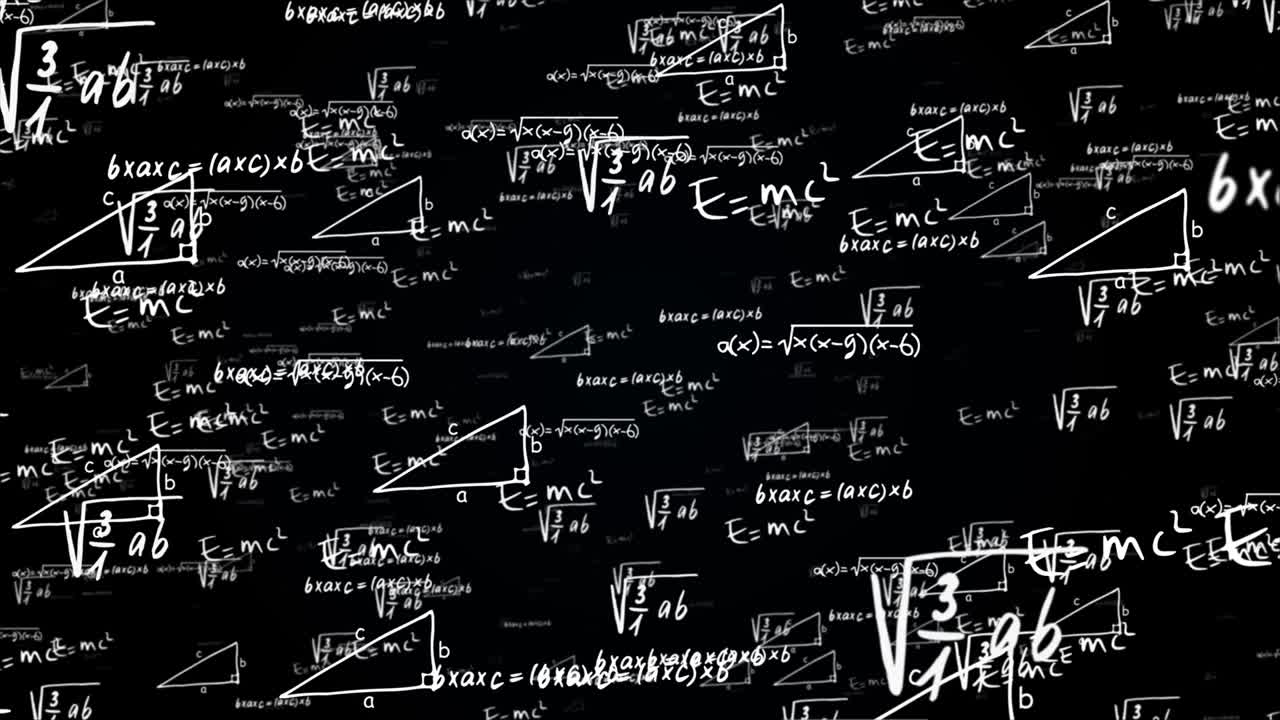 animación de la escritura de fórmulas de química en espacio digital abstracto fondo de bucle de pantalla verde.