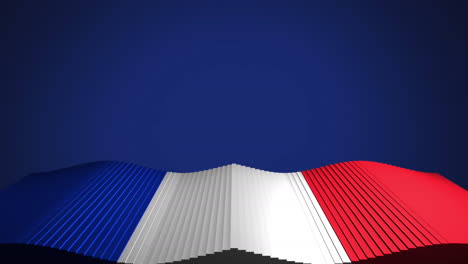 animation of flag of france on blue background