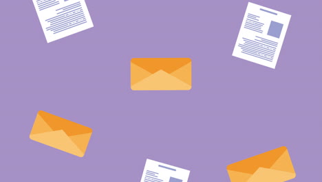 envelopes and documents files animation