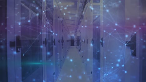 animazione della rete di connessioni in una sala server