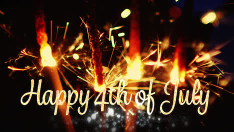 feliz 4 de julio texto y chispas