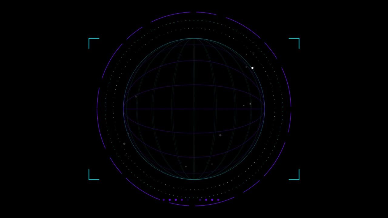 Digital Globe Wireframe HUD Interface Animation