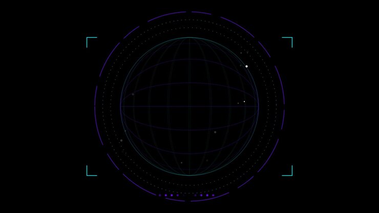 Digital Globe Wireframe HUD Interface Animation