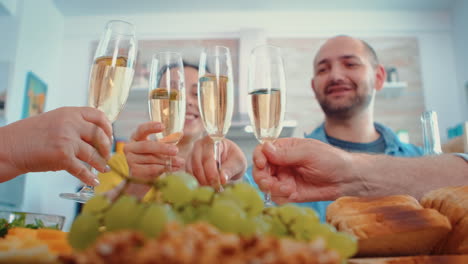 Während-Des-Abendessens-Einen-Toast-Machen