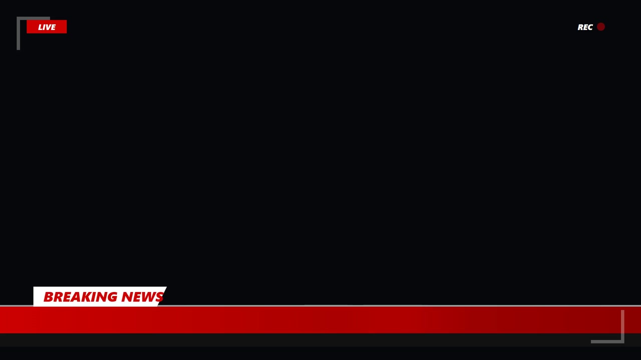 Grafisk overlejring til breaking news-udsendelse på sort baggrund
