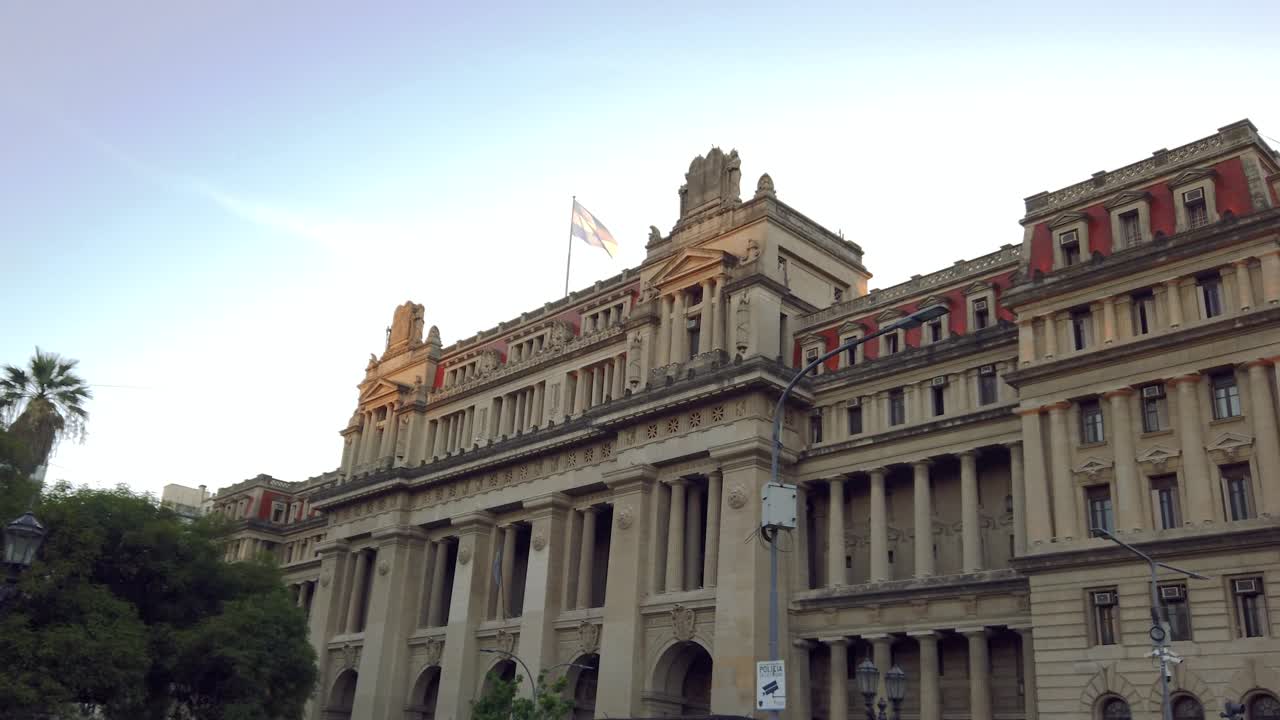 Palace of Justice in Buenos Aires, a neoclassical judicial landmark with grand historic architecture, establishing frontal static