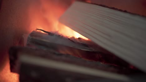 the view of firewood ablaze in indre fosen, trondelag county, norway - close up