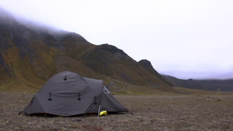 alaska camp site in mountains