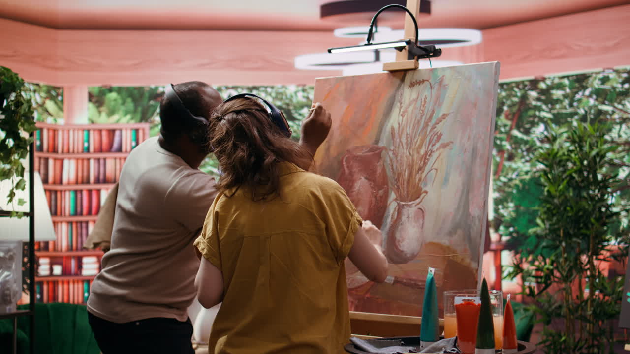 People Painting Still Life Art Together