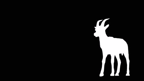 a gazelle walking on black background with alpha channel included at the end of the video, 3d animation, perspective view, animated animals, seamless loop animation