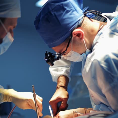 modern equipment in operating room. team surgeon at work in operating room. surgeon in operating room with surgery equipment