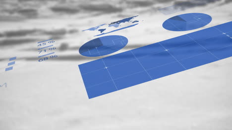 animación del procesamiento de datos financieros a través de nubes