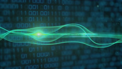 animation of binary coding data processing over networks of connections