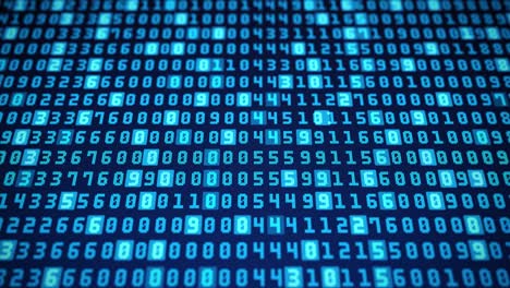 4k 3d number hexadecimal big data digital code loop background animation.