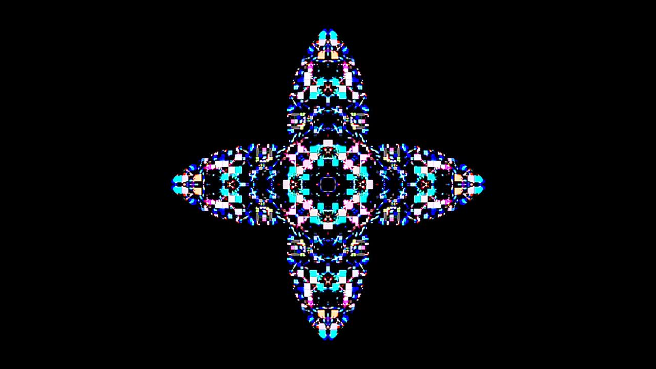 아름답고 추상적인 칼레도스코프, 빛나는 빛, 미묘한 움직임을 조절하는 빛.