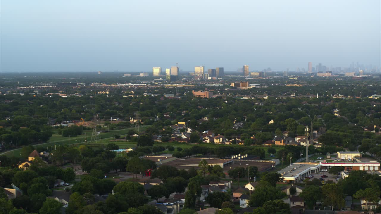 vista aérea del paisaje de la ciudad de west houston, texas