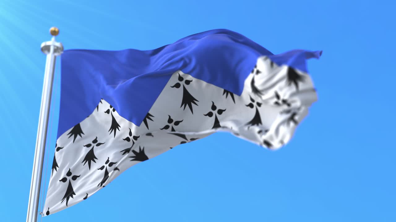 프랑스 브리타니 지방에 있는 코테스-드-아모르 지방의 국기.