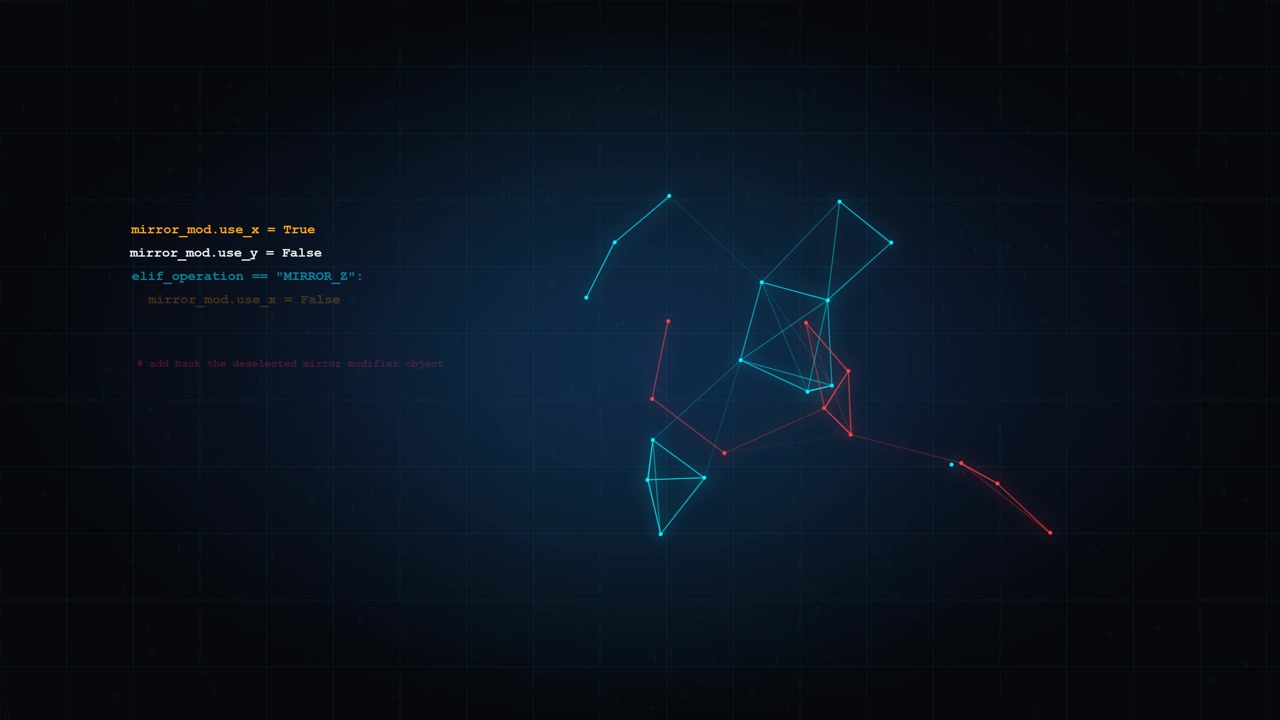 Abstract Digital Network Visualization with Programming Code Overlay