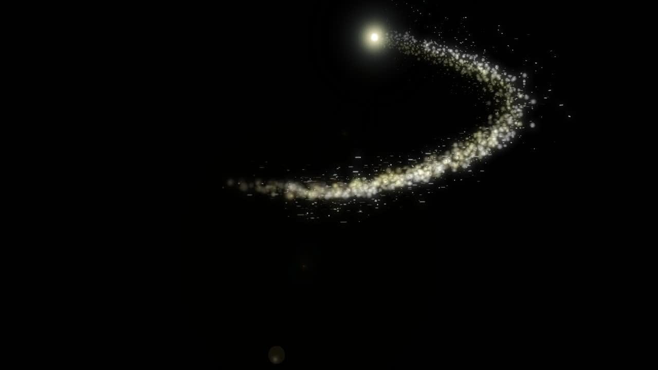 A light streak with sparkles