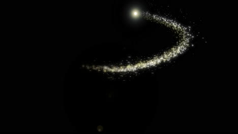 a light streak with sparkles