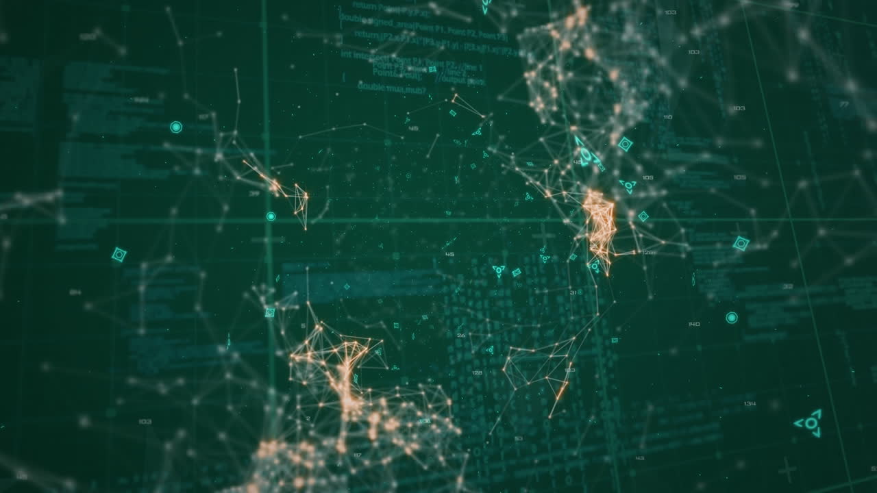 iconos de personas conectando y moviendo datos en un fondo verde