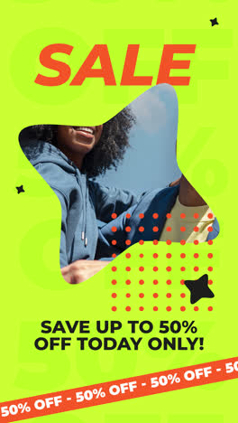 vibrant sale promotion with diverse models
