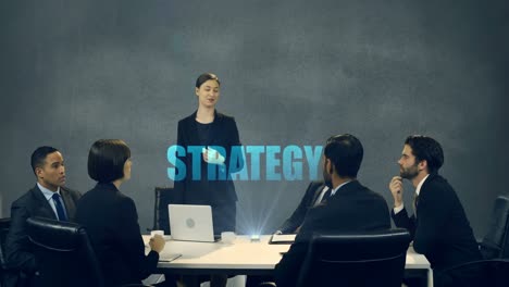 ein team von geschäftsleuten diskutiert in einem treffen