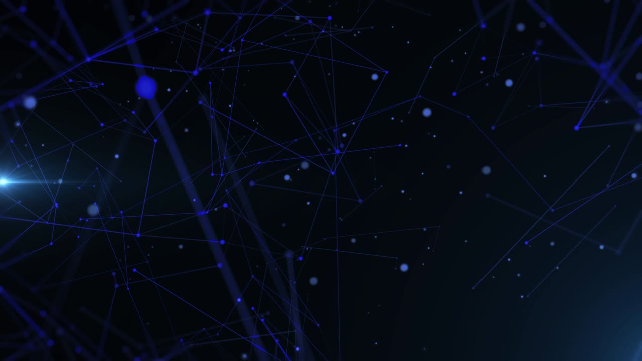 Technology Digital Polygon Plexus Communication Network Concept. Data Connection Structure Transfer Moving 4K Loop Animation.