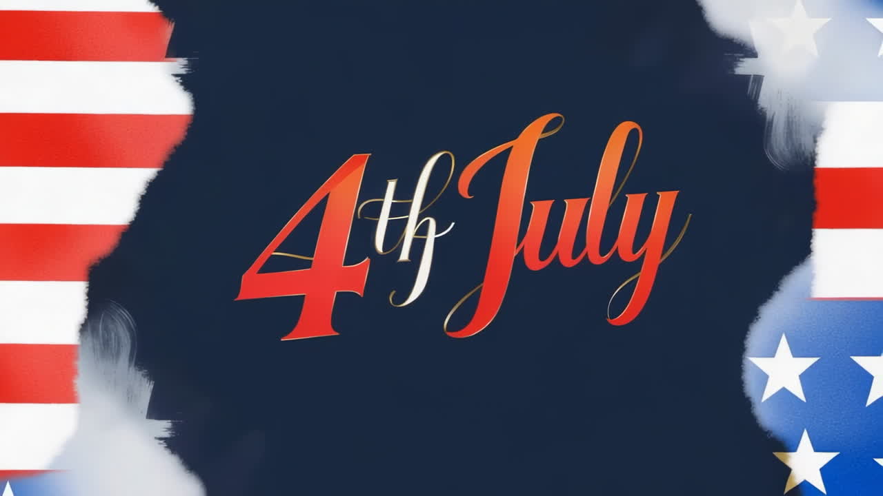 4th of July Celebration Design with American Flag Elements