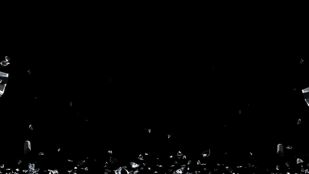 Glass Breaked with shatter and debris include black and white alpha matte. 3d illustration.