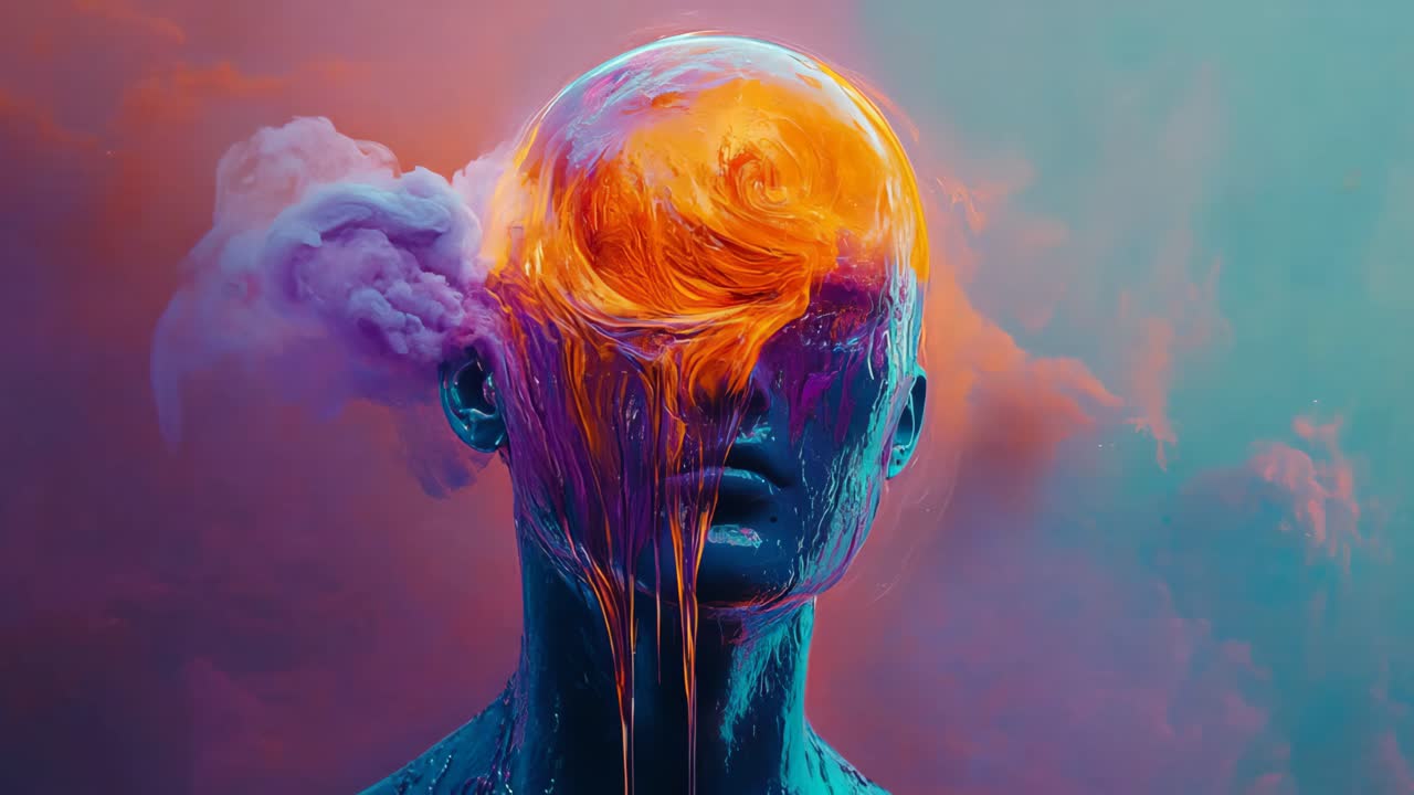 Abstract Art of a Melting Face