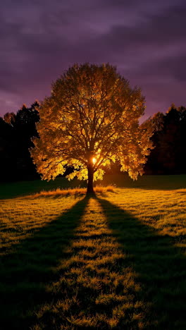 golden hour tree silhouette
