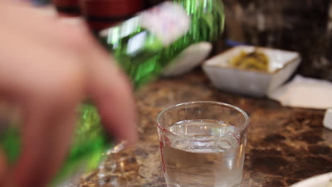 pouring soju
