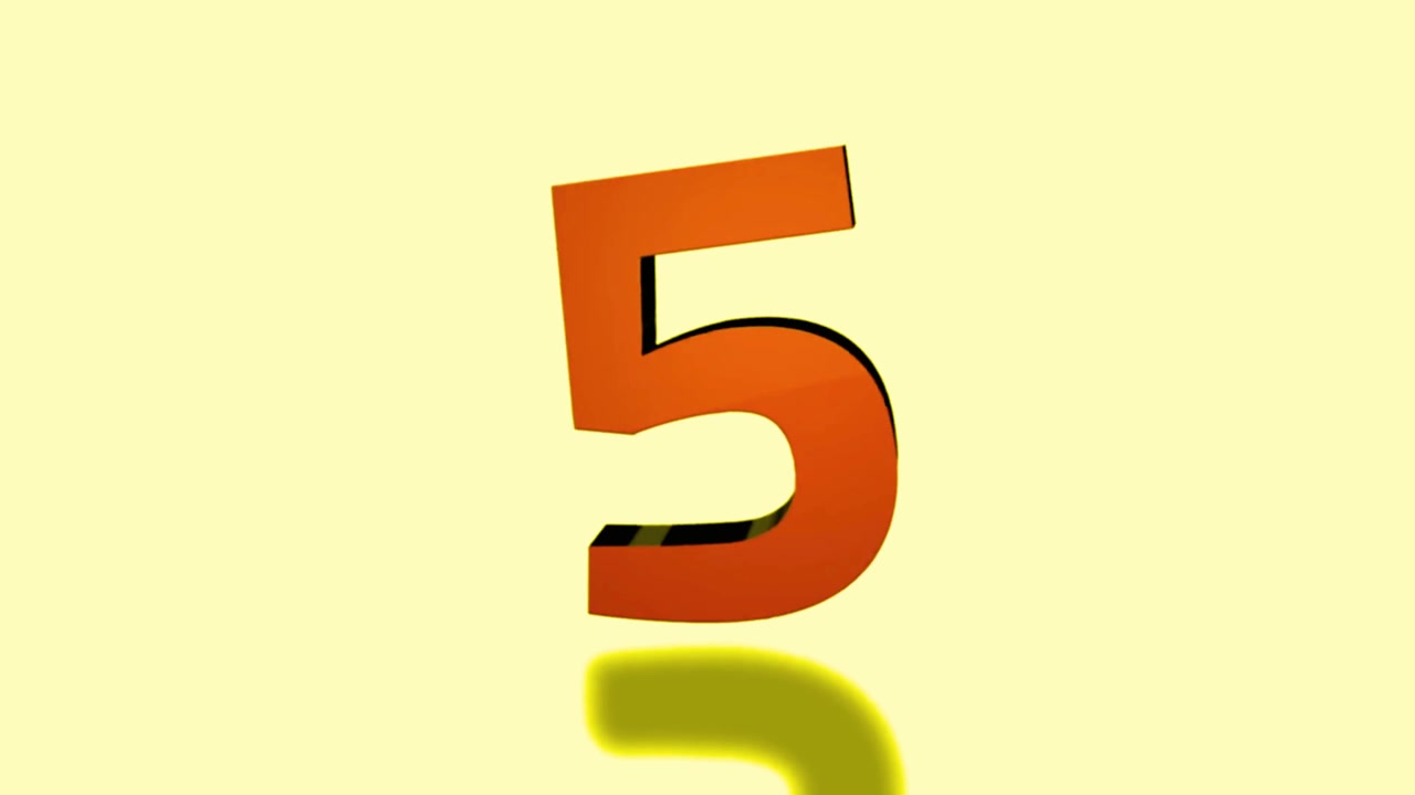 Timer conto alla rovescia con numeri 3D su sfondo giallo