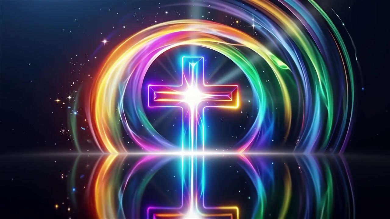 Christian Cross Heavenly Light Worship Background