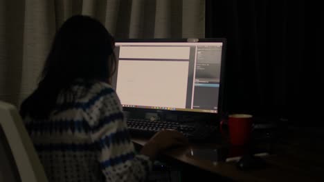 a young entrepreneur woman is working on her computer
