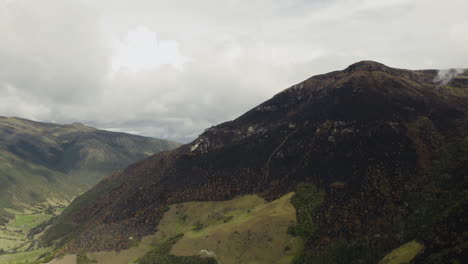 aerial view, destruction by forest fire, el cajas national park, cuenca ecuador.