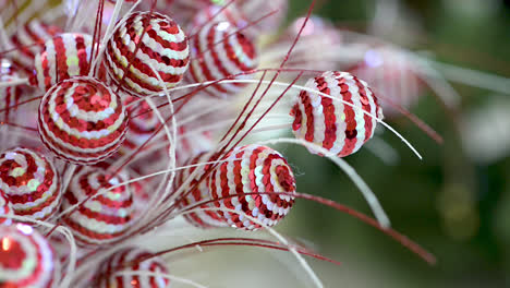 christmas red and white ornaments. panoramic plane