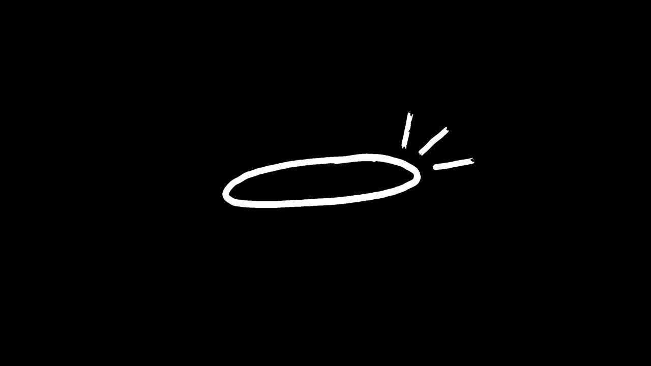 Animated Hand-Drawn White Oval Shape with Ping Effect