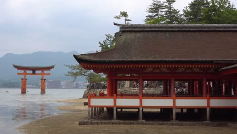 la puerta flotante del santuario torii itsukushima en la isla de miyajima, prefectura de hiroshima