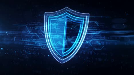 símbolo de seguridad cibernética del escudo animación de bucle abstracto